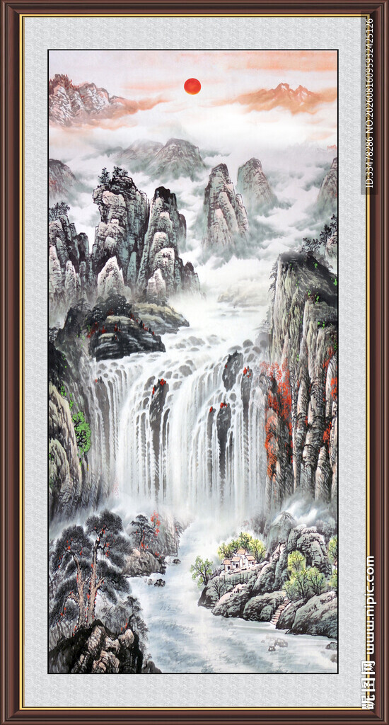 竖幅山水画