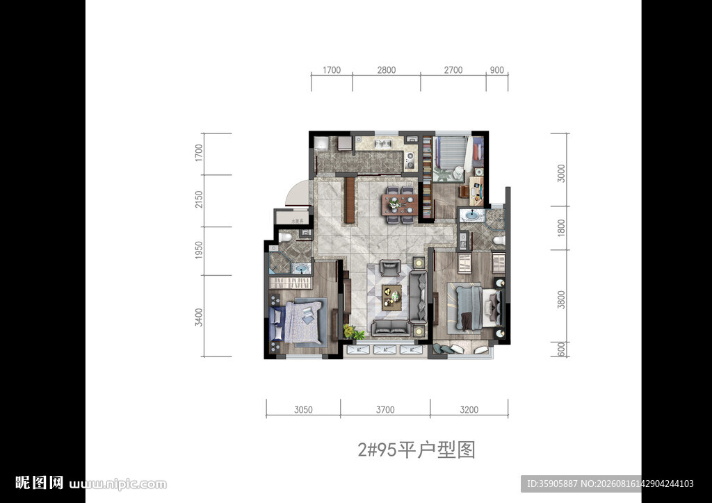 现代户型平面图展示
