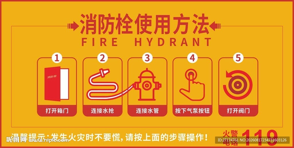 消防栓使用方法图示