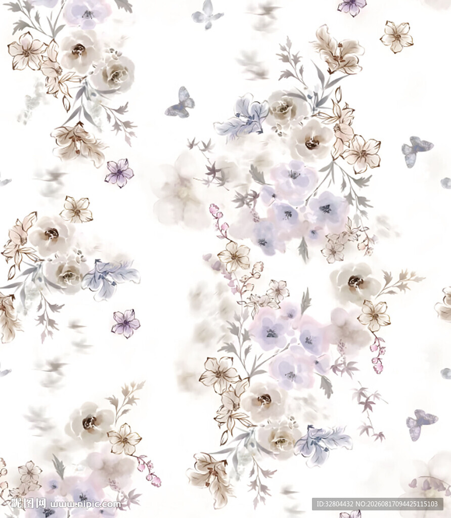 小碎花 数码印花 绣花布花型