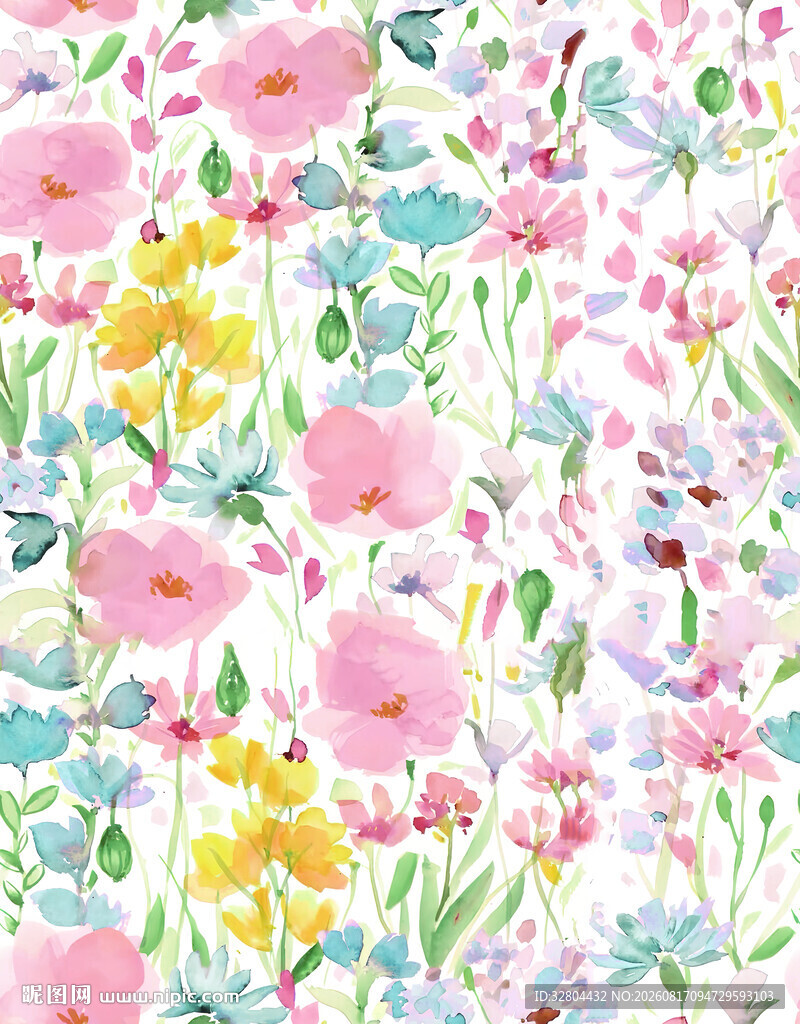 小碎花 数码印花 绣花布花型