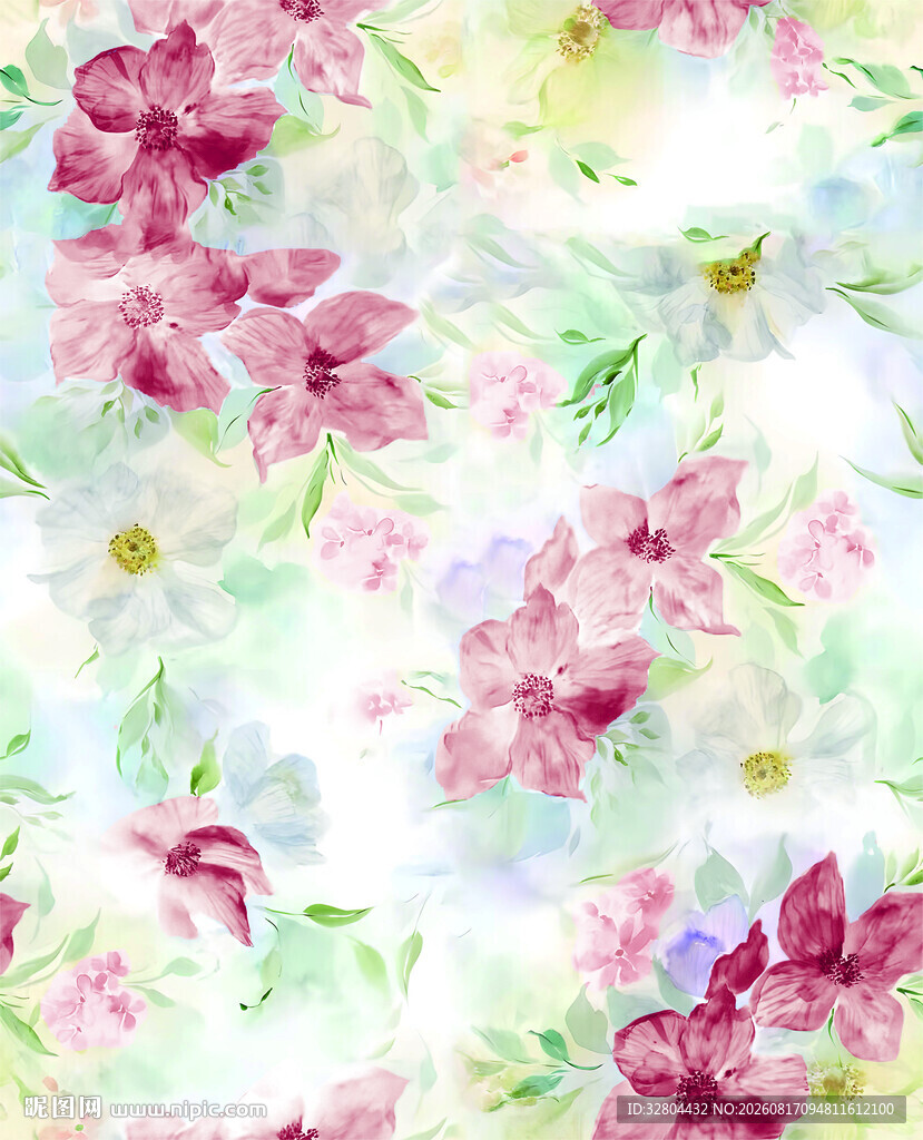 小碎花 数码印花 绣花布花型