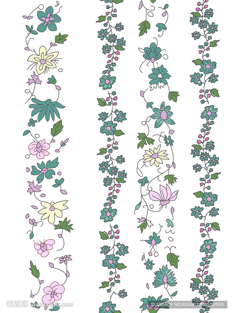 小碎花 数码印花 绣花布花型