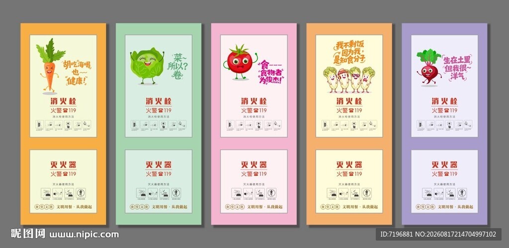食堂消防栓贴