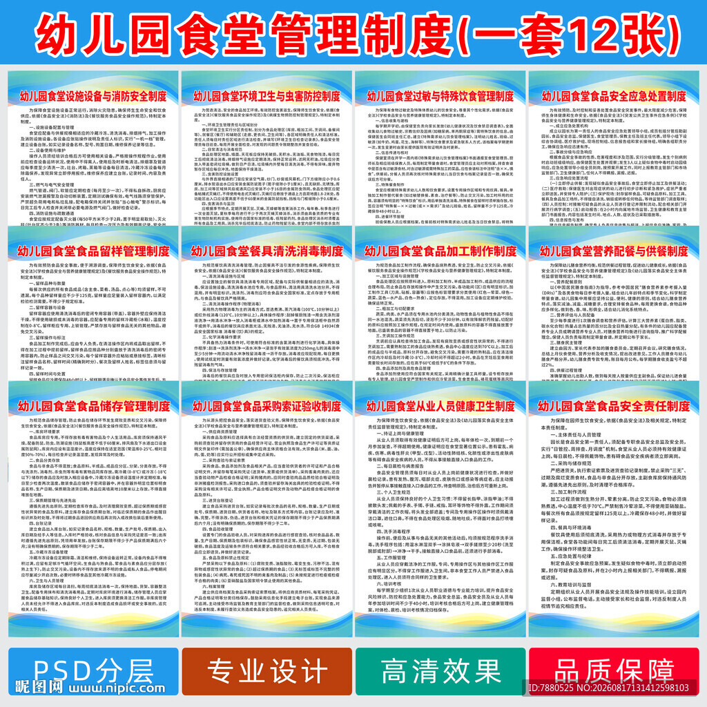 幼儿园食堂制度展板设计