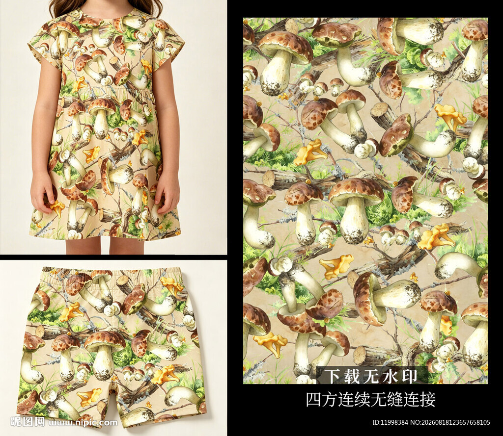 花卉图案连衣裙面料印花