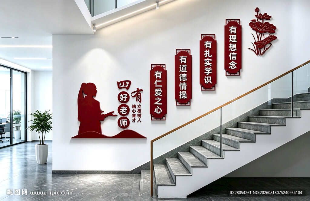四有好老师楼梯文化墙
