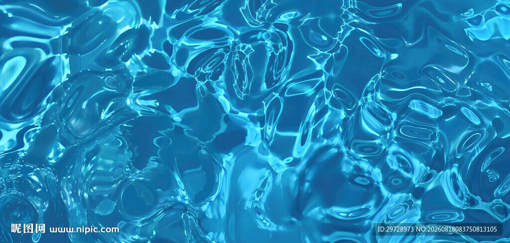 蓝色水波纹理背景图
