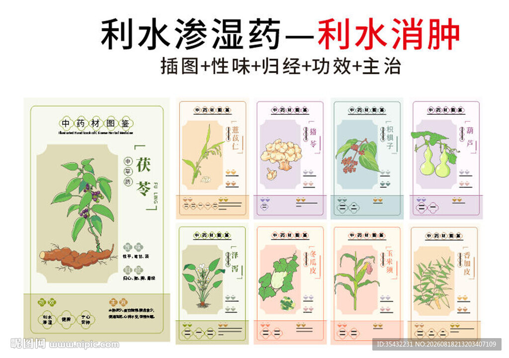 中草药大全之利水消肿药