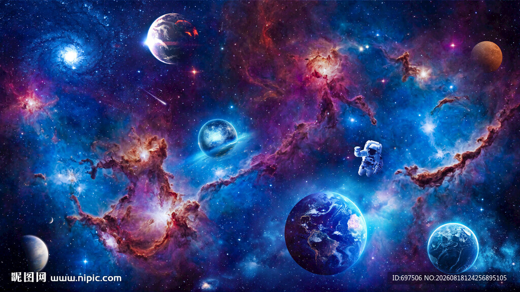 太空黑洞宇航员星球宇宙星空背景