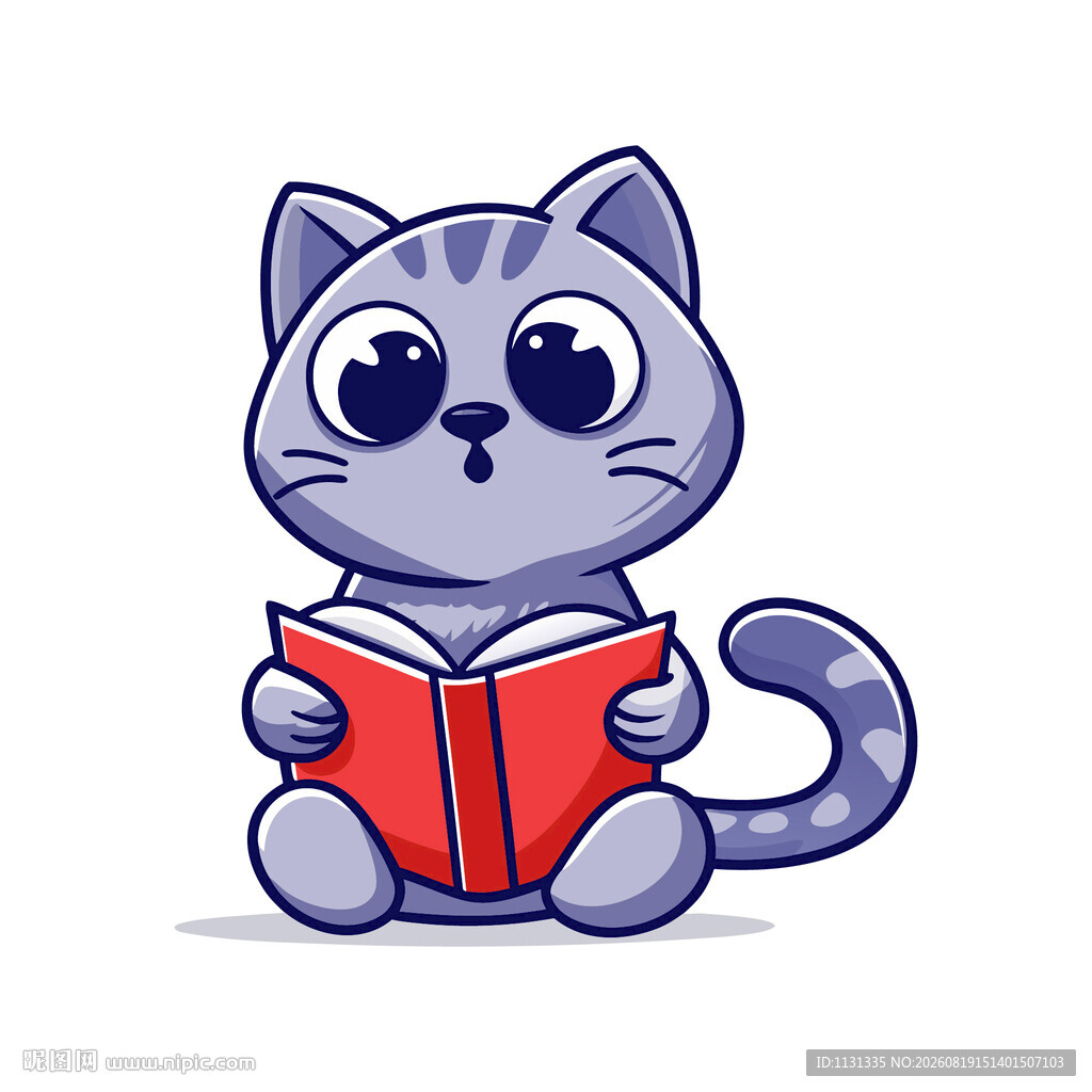 读书的可爱猫咪