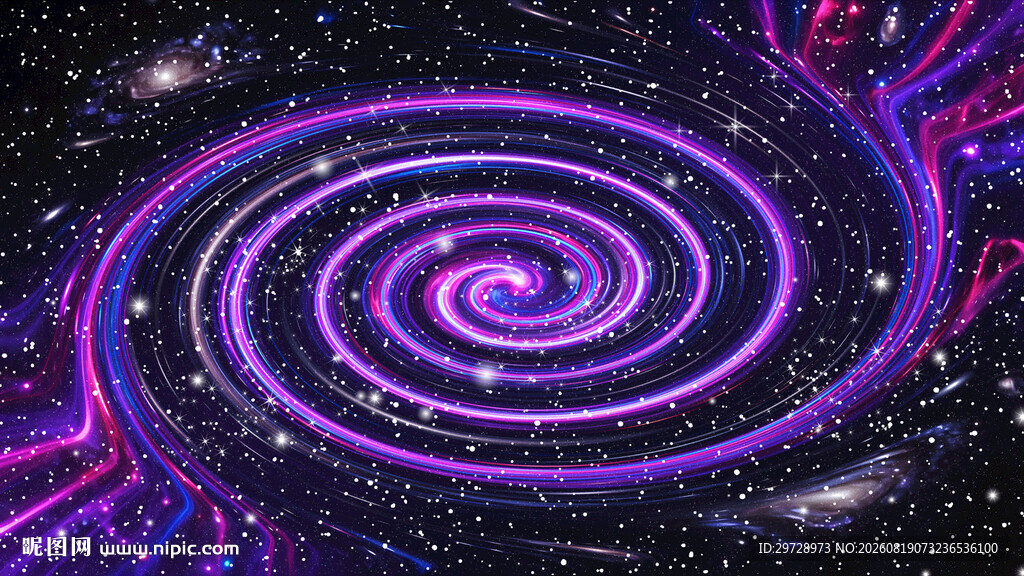 绚丽紫色星空旋涡宇宙