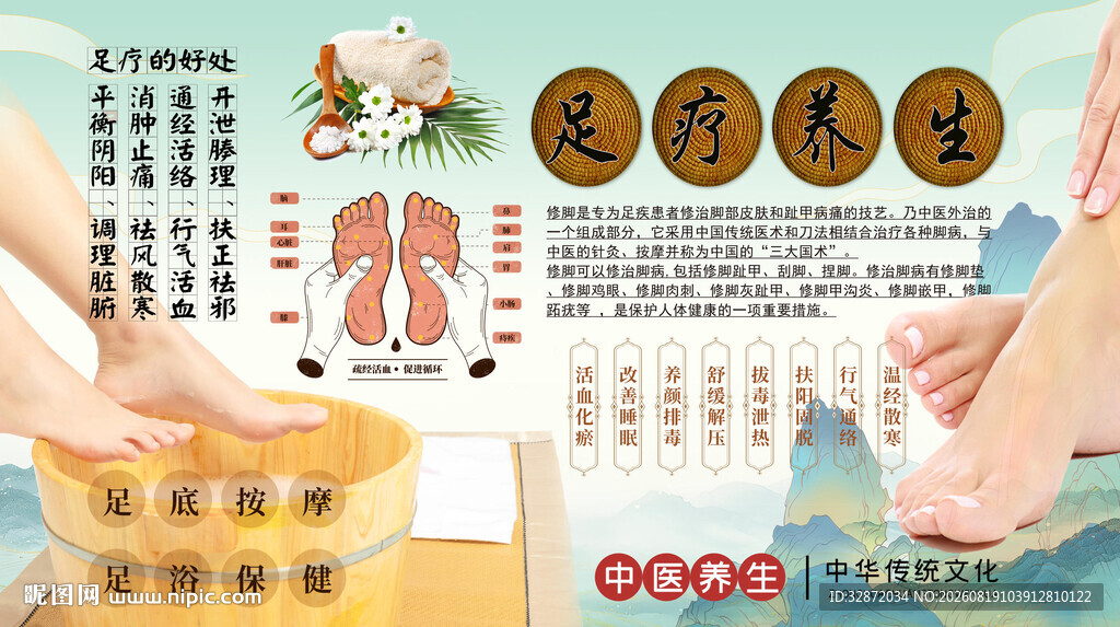 足疗按摩背景墙