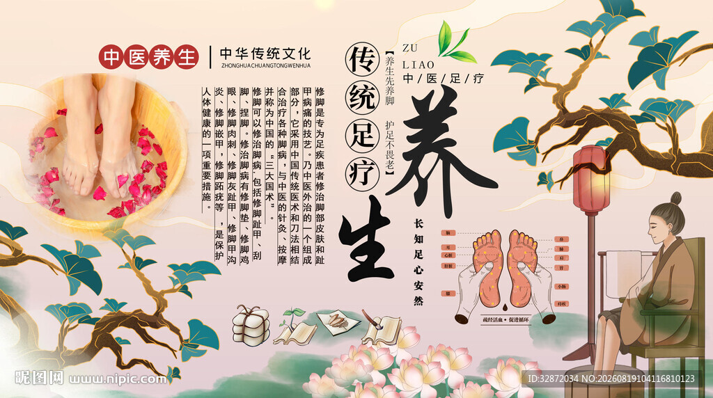 足疗按摩背景墙