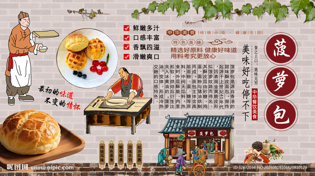 菠萝包背景墙