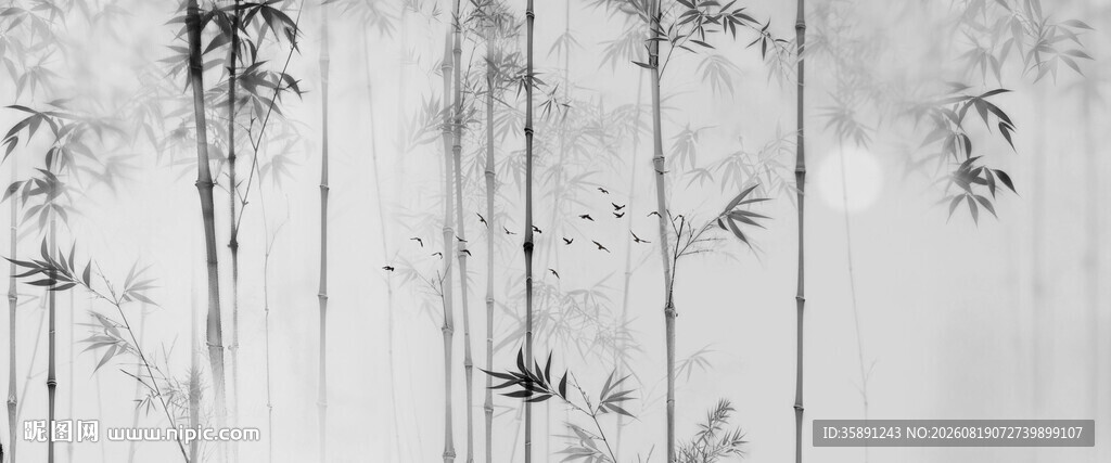 新中式水墨竹子装饰画