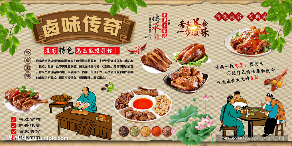 卤味传奇背景墙