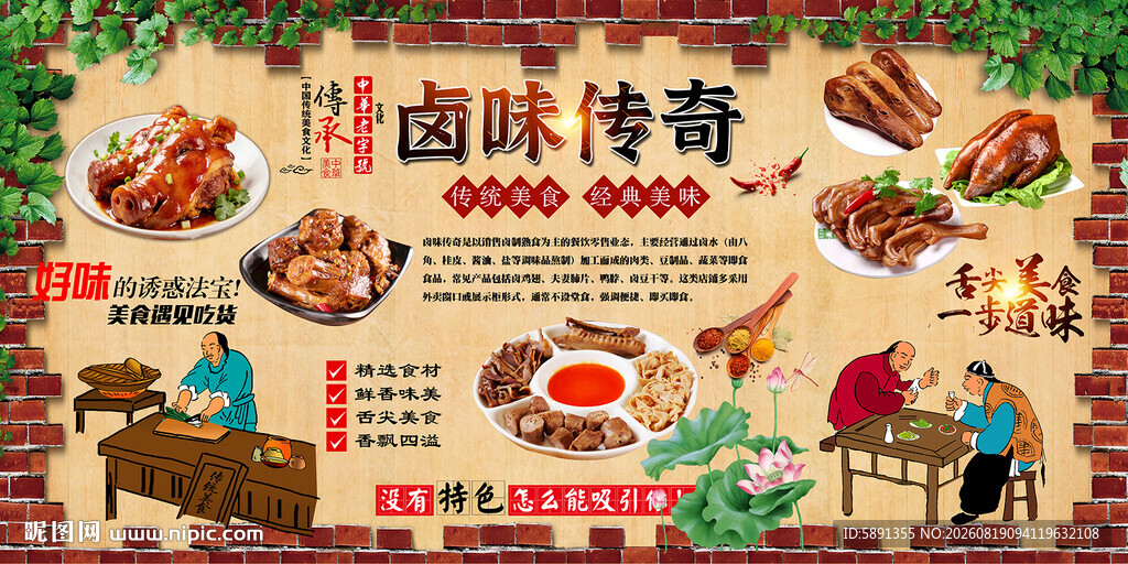 卤味传奇背景墙