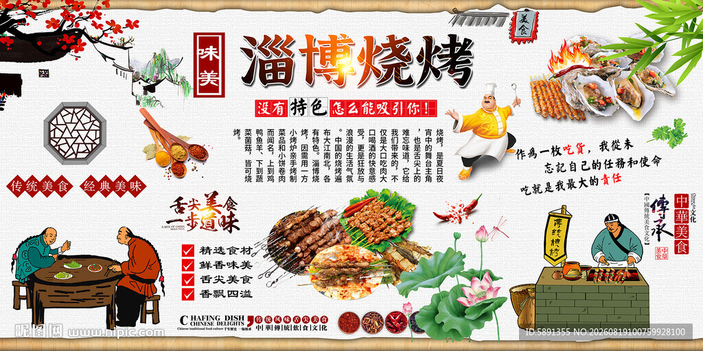 淄博烧烤背景墙