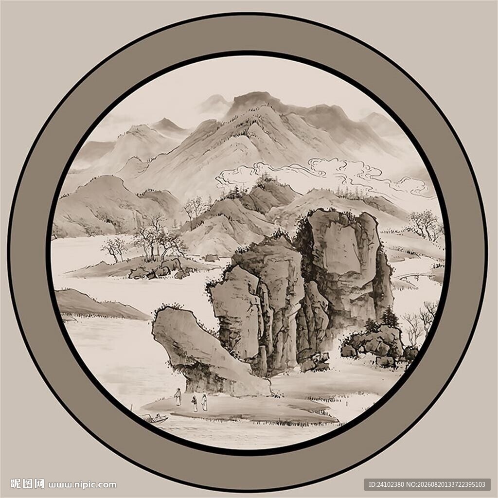 古朴中式山水装饰画