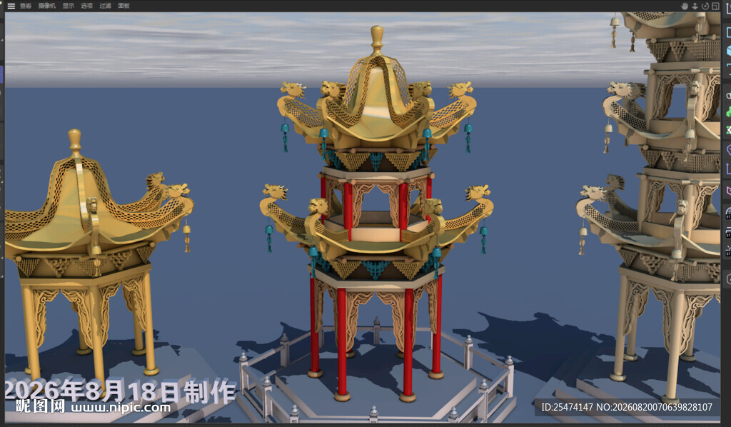中式古建筑模型景观