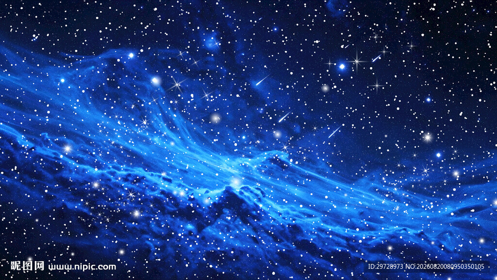 蓝色星空高清背景图