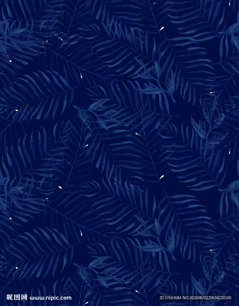 深蓝色树叶纹理图案背景