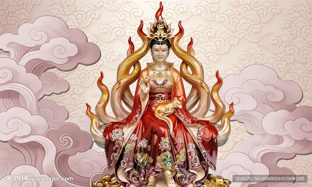 九尾狐仙神像