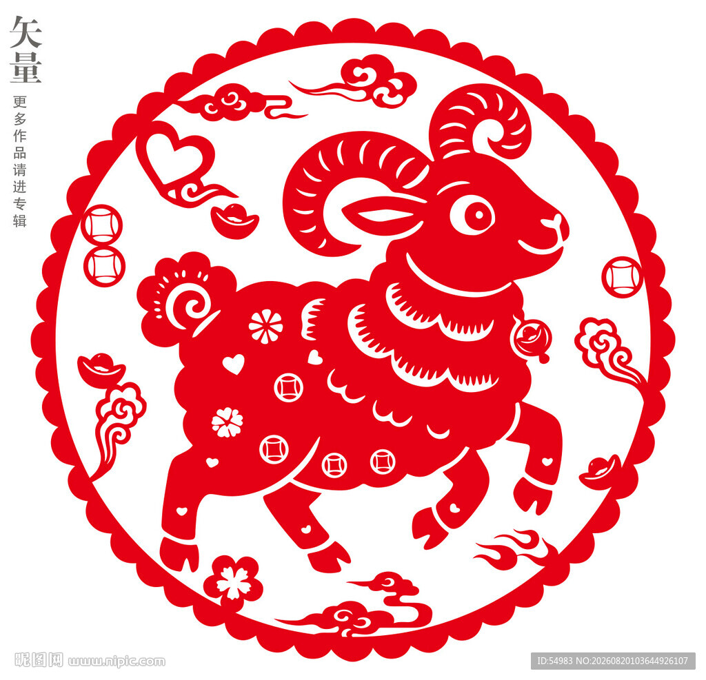 羊年窗花静电贴装饰画