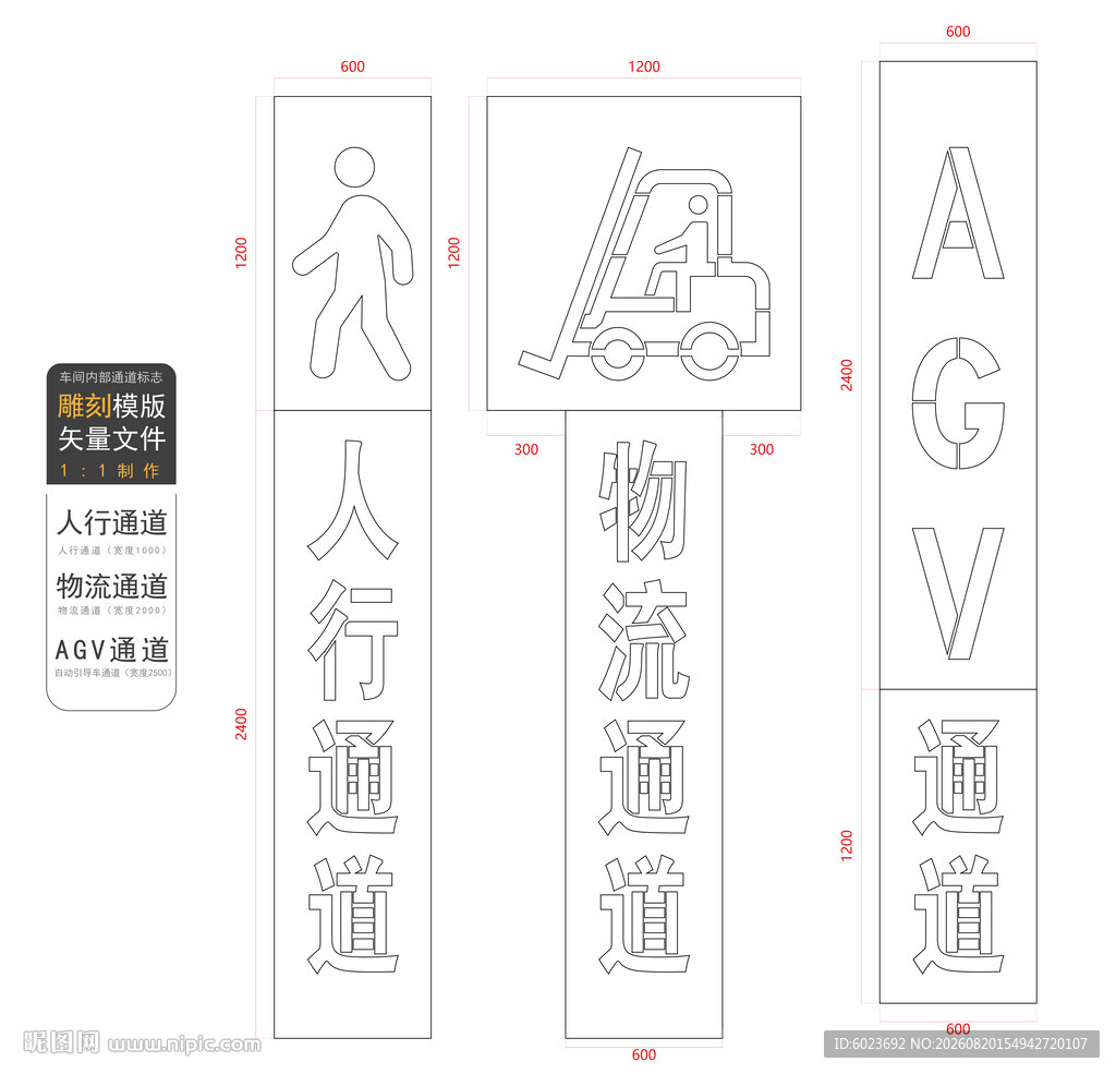车间通道标识雕刻模版