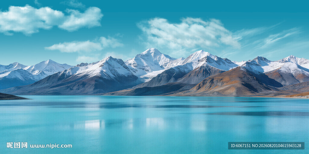 高原雪山湖泊