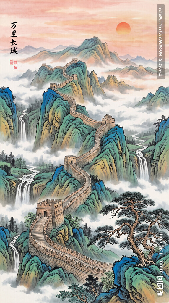 长城山水画