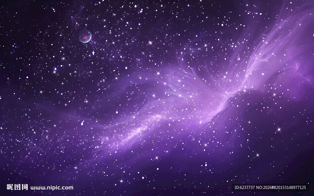紫色宇宙星空背景墙
