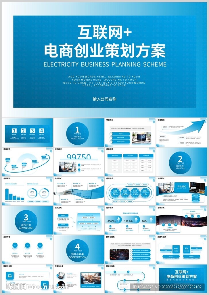 电商创业策划方案模板展示