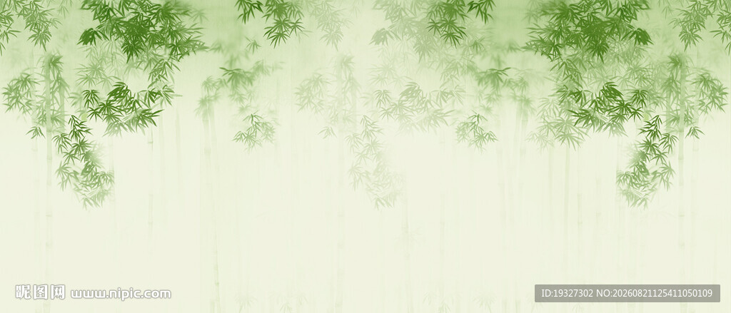 新中式水墨竹子画