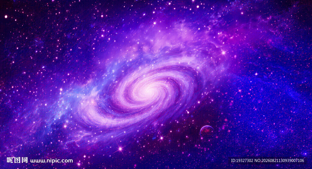 梦幻紫色宇宙旋涡星空