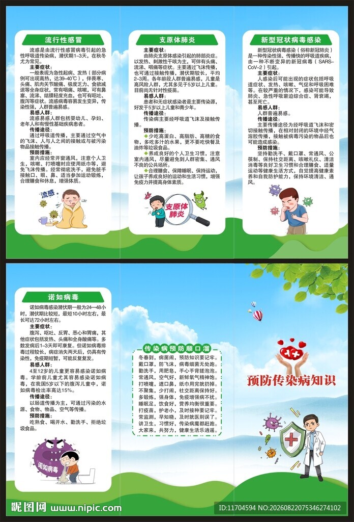 预防传染病知识三折页