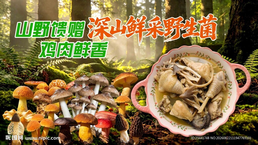 野生菌火锅海报
