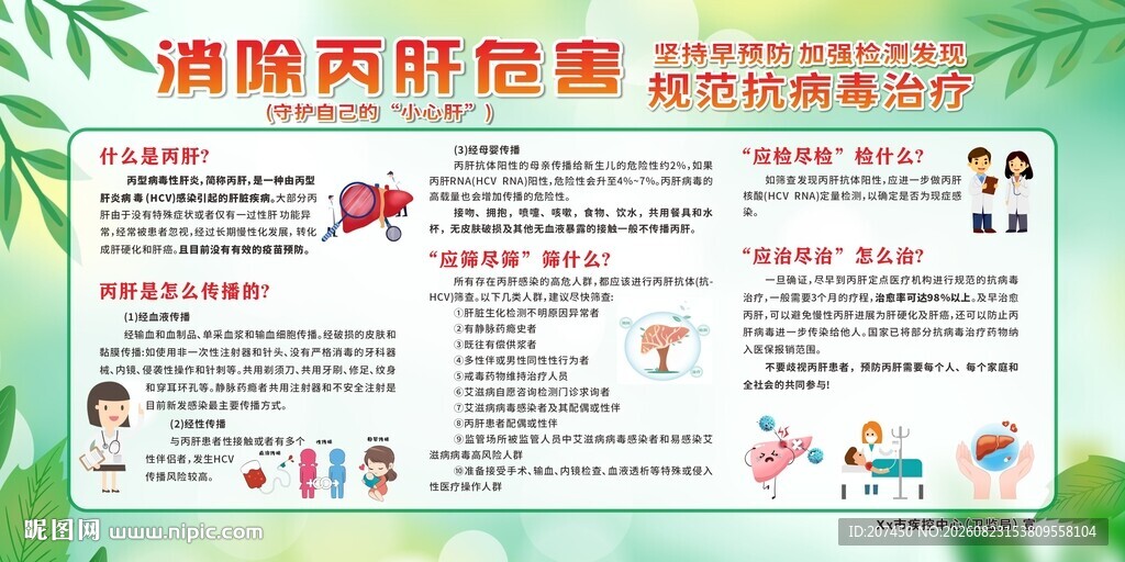消除丙肝危害宣传栏