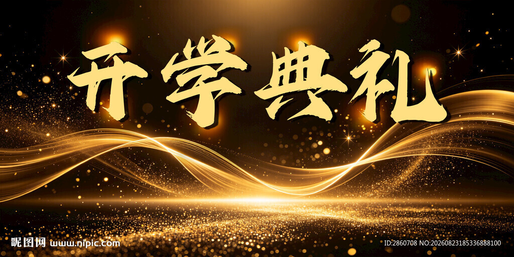 金色开学典礼背景图