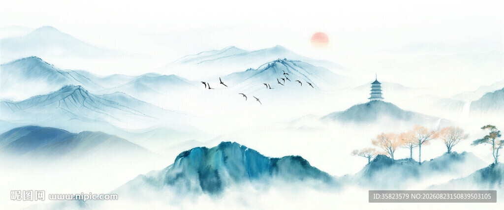 水墨国画山水