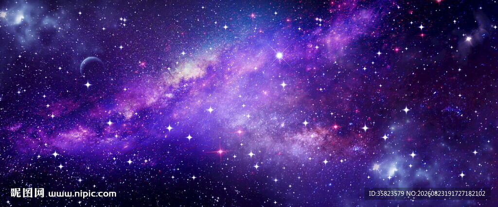 紫色宇宙星空图