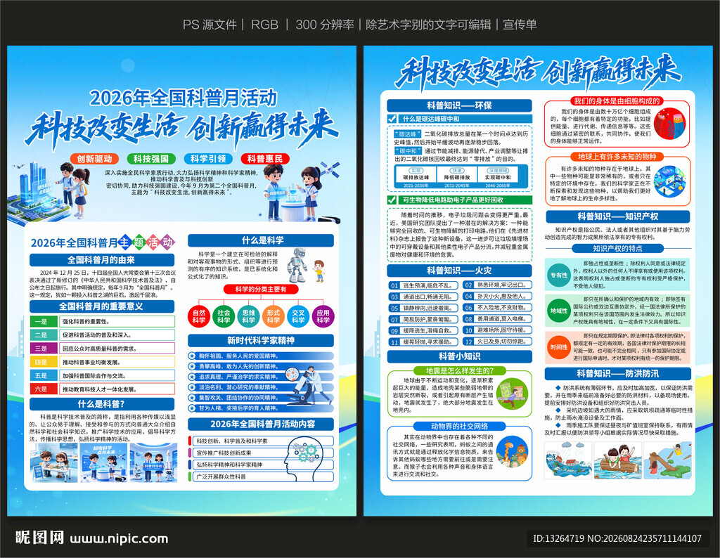 全国科普月宣传单