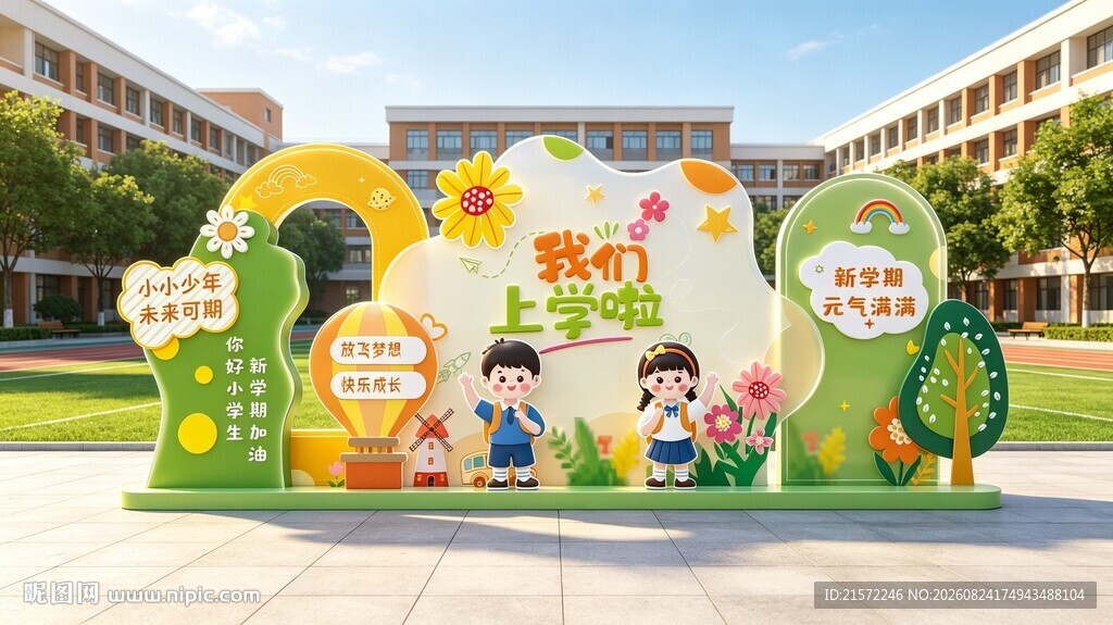 开学美陈异型展板