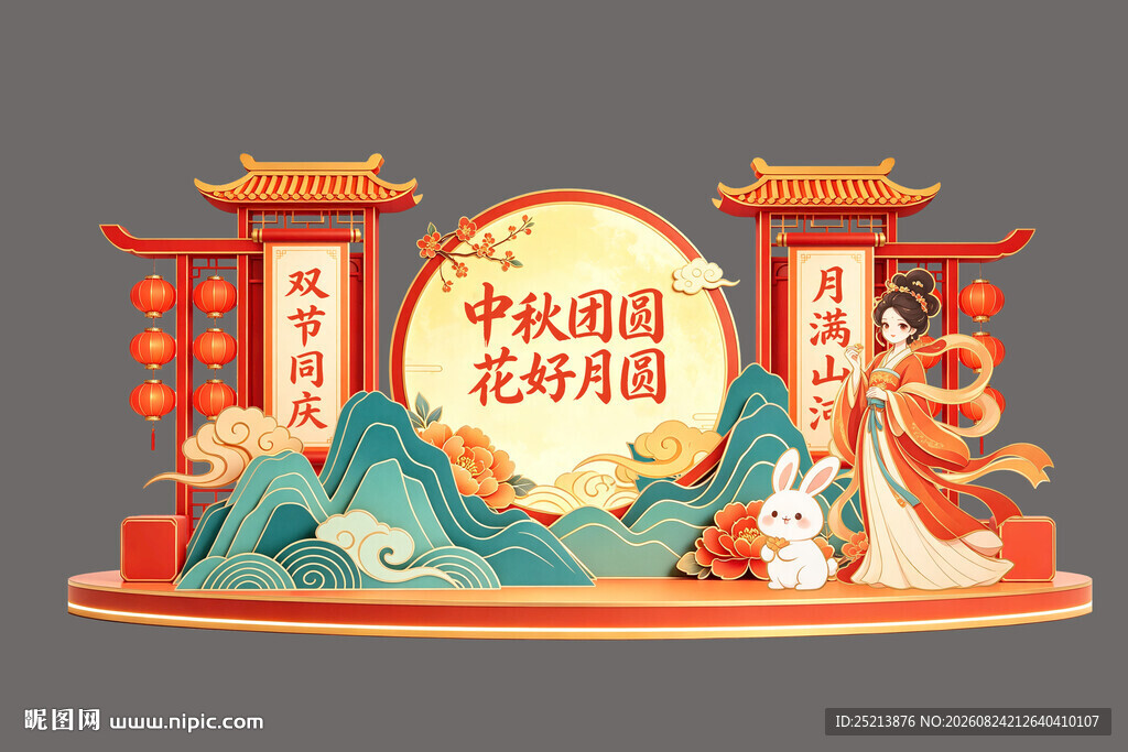 中秋团圆场景布置展示