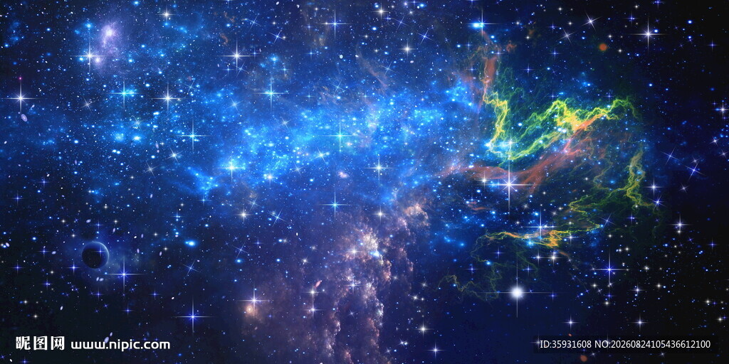 蓝色梦幻宇宙星空背景图