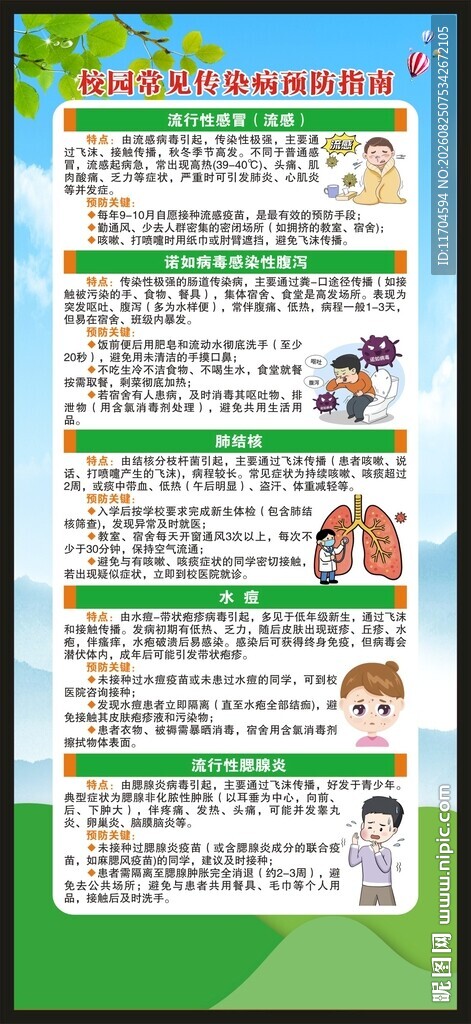 预防传染病知识展架