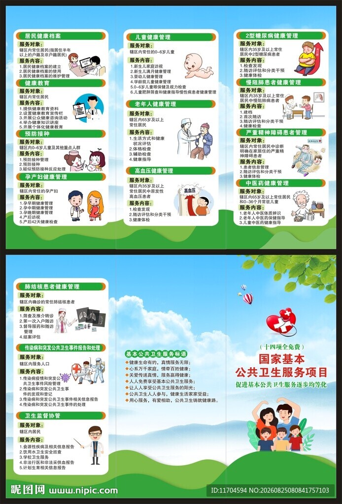 国家基本公共卫生服务项目三折页