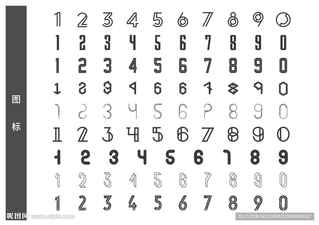 数字字体样式展示
