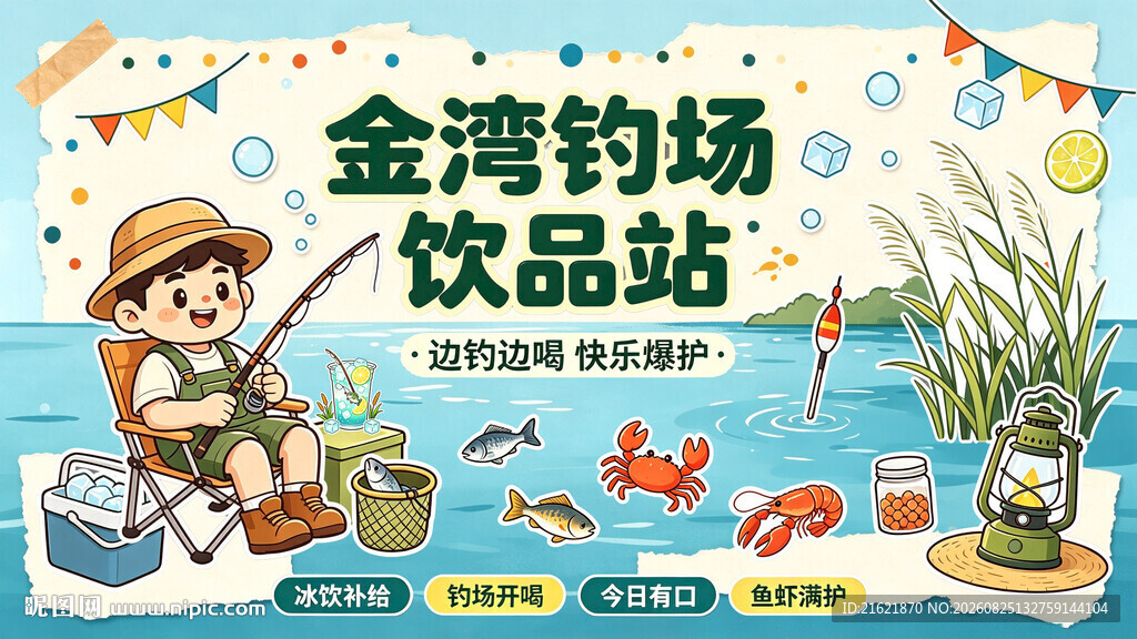 垂钓场墙画